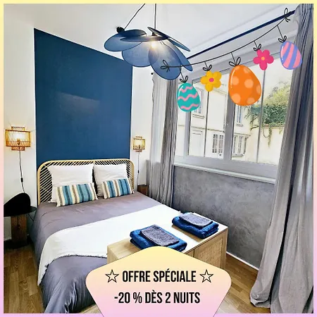 Apartment Refuge Urbain - Ideal Pro, Familles & Amis - Le Calme En Hypercentre - Wifi Debit - Netflix - Machine A Laver - Gare, Cathedrale, Commerces, Restaurants & Transports En Commun A Moins De 10 Minutes A Pied Reims