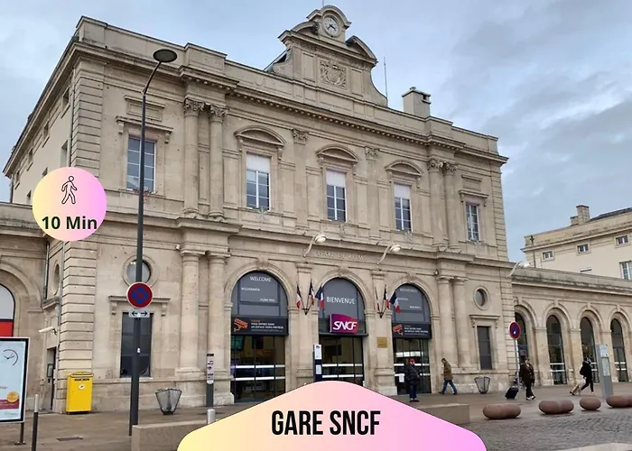 Refuge Urbain - Ideal Pour Familles & Amis - Calme En Plein Centre-ville - Wifi Debit - Netflix - Machine A Laver - Gare, Cathedrale De Reims, Commerces, Restaurants & Transports En Commun Accessibles A Pied En Moins De 10 Minutes *